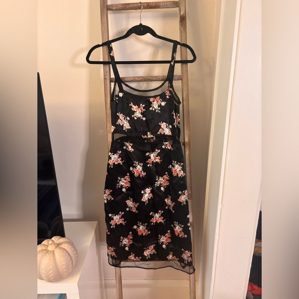 ASOS Black Floral Mini Dress